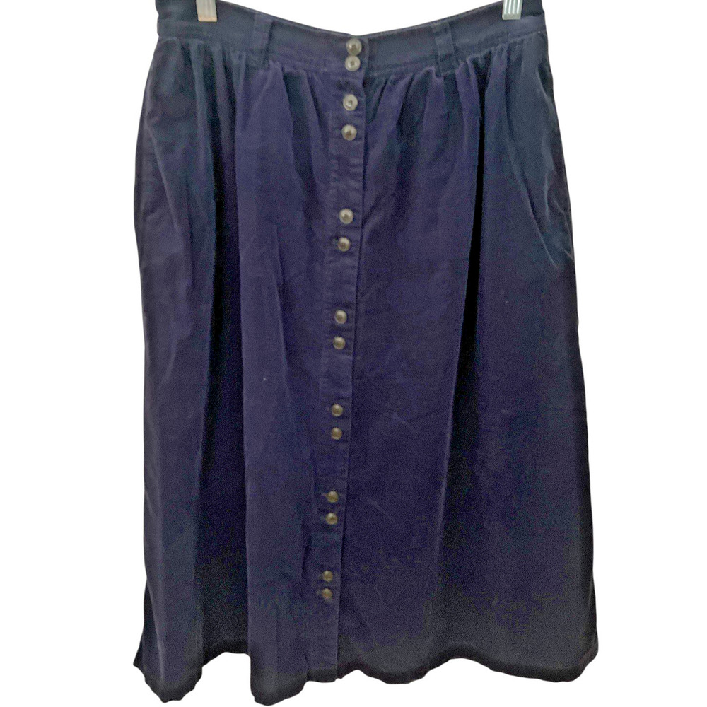 Madewell Women's Corduroy Midi Skirt Button Down Pockets Size Med Academia